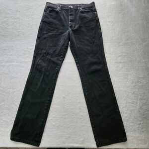 Wrangler Slim Fit Jeans Mens 35x34 Black Cowboy Cut Denim Pants 35W 33L Classic